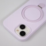 iPhone 14 Case H&uuml;lle - Silikon matt MagSafe mit Haltering - Hellviolett