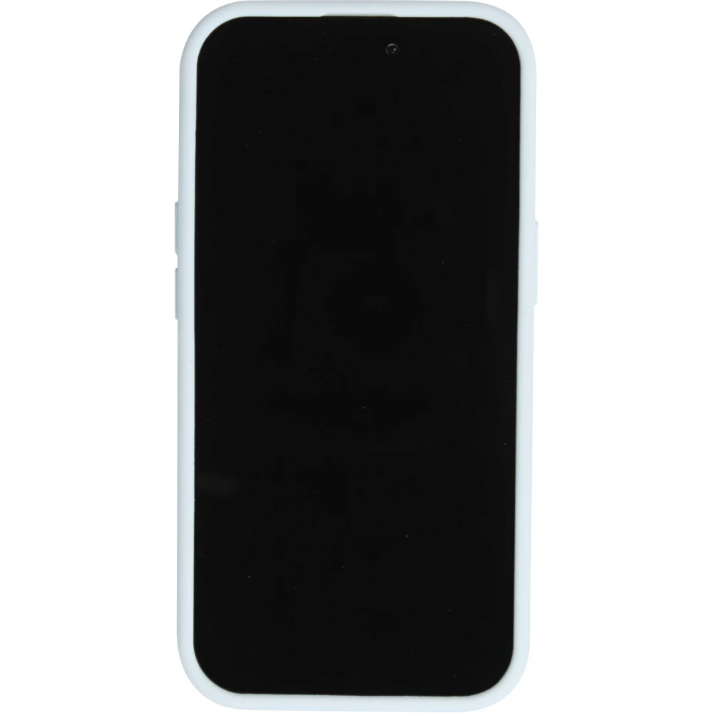 iPhone 15 Case Hülle - Mattes Soft-Touch-Silikon mit Relieflinien - Hellblau