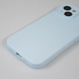 iPhone 15 Case Hülle - Mattes Soft-Touch-Silikon mit Relieflinien - Hellblau