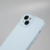 iPhone 15 Case Hülle - Mattes Soft-Touch-Silikon mit Relieflinien - Hellblau