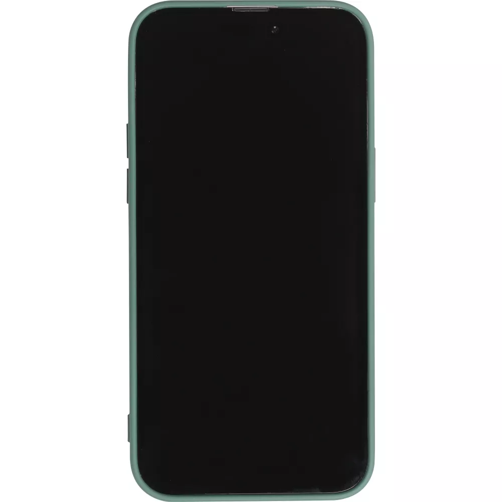 Coque iPhone 14 - Soft Touch avec anneau - Vert foncé