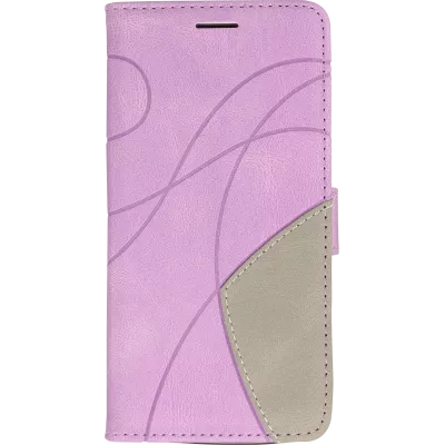 Coque iPhone 15 - Flip classical elegant fine lines - Violet