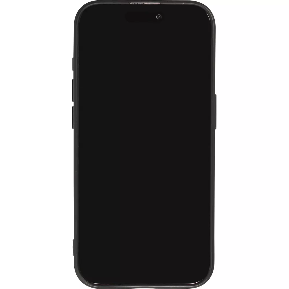 Coque iPhone 15 - Gel silicone souple avec protection caméra - Many hearts - Noir