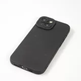 Coque iPhone 15 - Gel silicone souple avec protection caméra - Many hearts - Noir