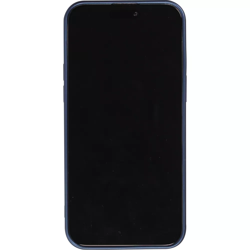Coque iPhone 15 Plus - Gel souple avec vitre de protection caméra MagSafe - Bleu foncé
