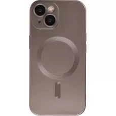 Coque iPhone 15 - Gel souple avec vitre de protection caméra MagSafe - Gris foncé