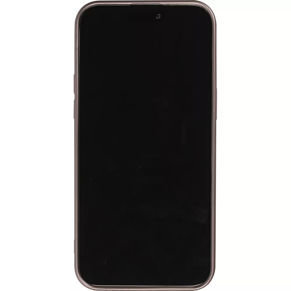 Coque iPhone 15 - Gel souple avec vitre de protection caméra MagSafe - Gris foncé