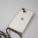 iPhone 16e Case Hülle - Gummi transparent bumper mit Seil - Grün / gold