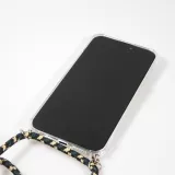 iPhone 16e Case Hülle - Gummi transparent bumper mit Seil - Grün / gold