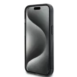 iPhone 15 Case Hülle - Karl Lagerfeld und Choupette Gel lackiert mit integriertem, abnehmbarem Metallstützring und Magsafe - Grau