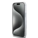 iPhone 15 Case Hülle - Karl Lagerfeld und Choupette Gel lackiert mit integriertem, abnehmbarem Metallstützring und Magsafe - Transparent