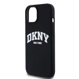 iPhone 15 Case H&uuml;lle - Liquid Silicone DKNY New York MagSafe kompatibel - Schwarz