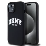 iPhone 15 Case H&uuml;lle - Liquid Silicone DKNY New York MagSafe kompatibel - Schwarz