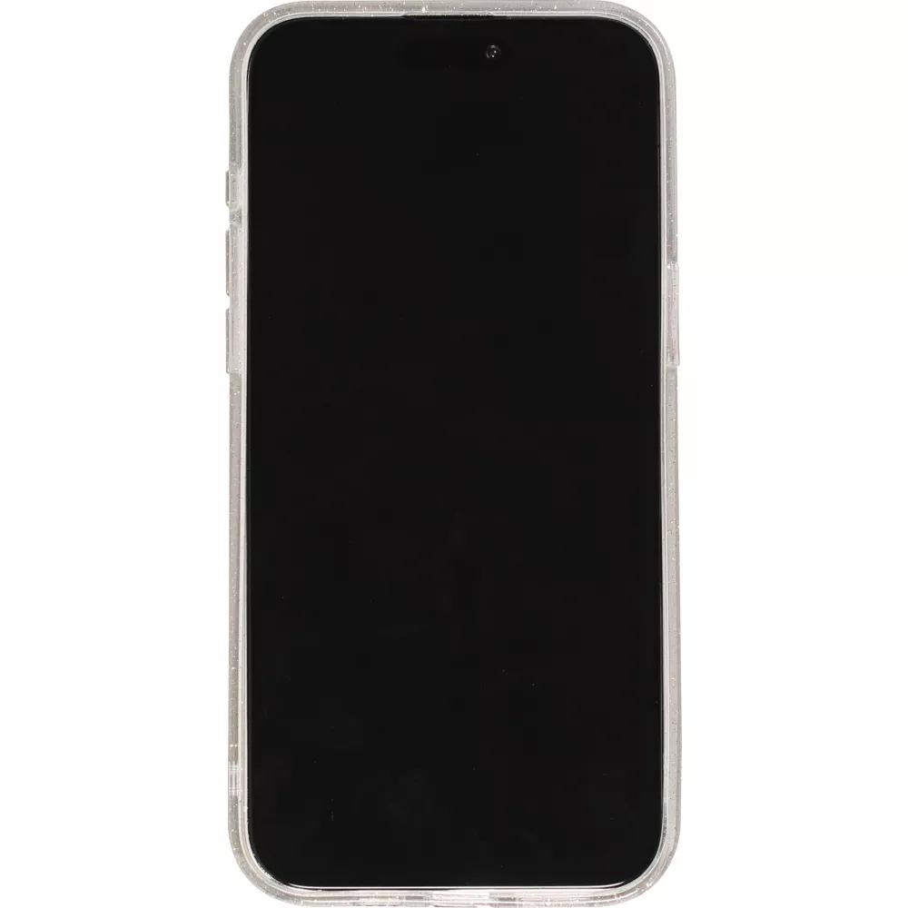 Coque iPhone 15 - Gel transparent avec paillettes - Transparent