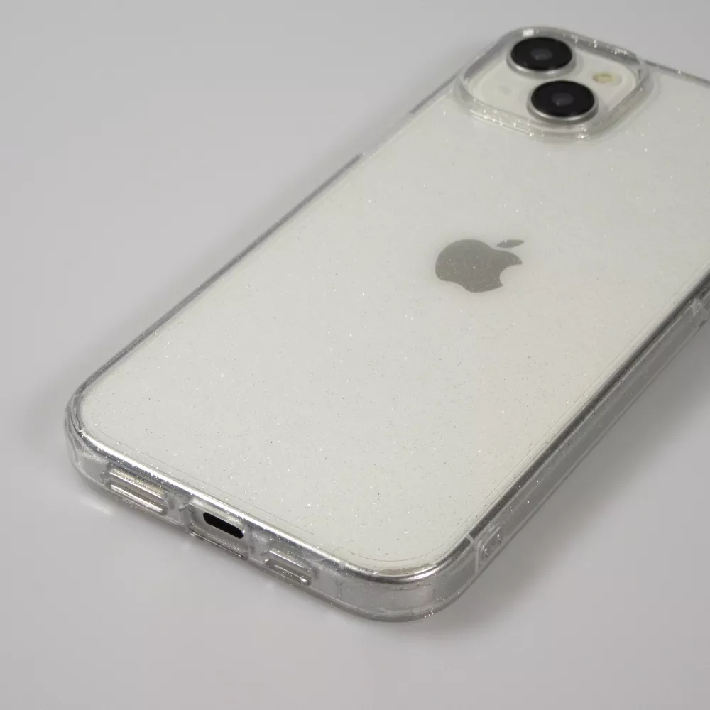Coque iPhone 15 - Gel transparent avec paillettes - Transparent