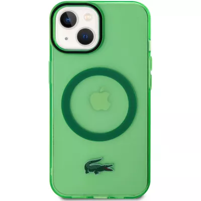 iPhone 15 Plus Case Hülle - Lacoste Transparent-Lackgel mit MagSafe - Hellgrün