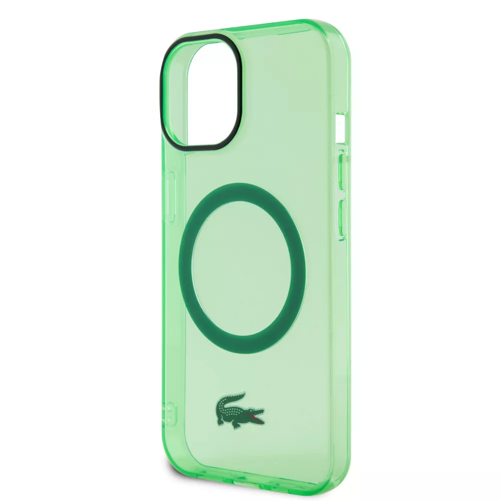 iPhone 15 Plus Case Hülle - Lacoste Transparent-Lackgel mit MagSafe - Hellgrün