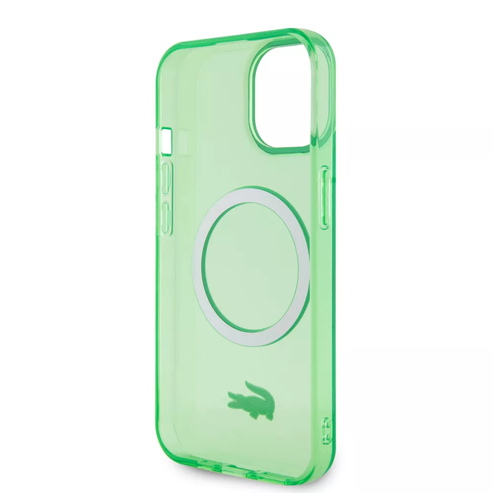 iPhone 15 Plus Case Hülle - Lacoste Transparent-Lackgel mit MagSafe - Hellgrün