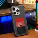 Coque iPhone 15 Pro - E-Ink Display DIY avec technologie NFC pour photo personnalisée - Noir