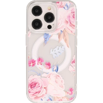 iPhone 15 Pro Max Case H&uuml;lle - Gel Silikon MagSafe - Spring Vibes Flowers Nr. - 8