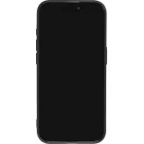 iPhone 15 Pro Case Hülle - Weiches Silikongel mit Kameraschutz - Minimalistische Rose - Schwarz