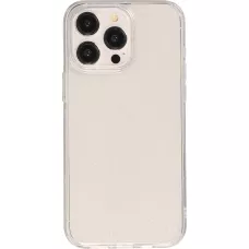 iPhone 15 Pro Max Case Hülle - Gel Gummi transparent mit Glitzerstaub - Transparent