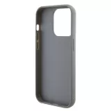 iPhone 15 Pro Max Case Hülle - Guess Anti-Stress Wendepailletten mit goldenem Metalllogo - Silber