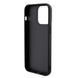 Coque iPhone 15 Pro Max - Guess paillettes réversibles anti-stress avec logo métallique doré - Noir