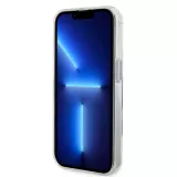 Coque iPhone 14 Pro - Karl Lagerfeld et Choupette gel laqué avec anneau métallique de support amovible intégré et Magsafe - Transparent