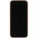 Coque iPhone 15 Pro Max - Karl Lagerfeld silicone mat avec logo 3D pailleté - Rose