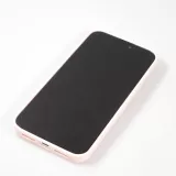 Coque iPhone 15 Pro Max - Karl Lagerfeld silicone mat avec logo 3D pailleté - Rose