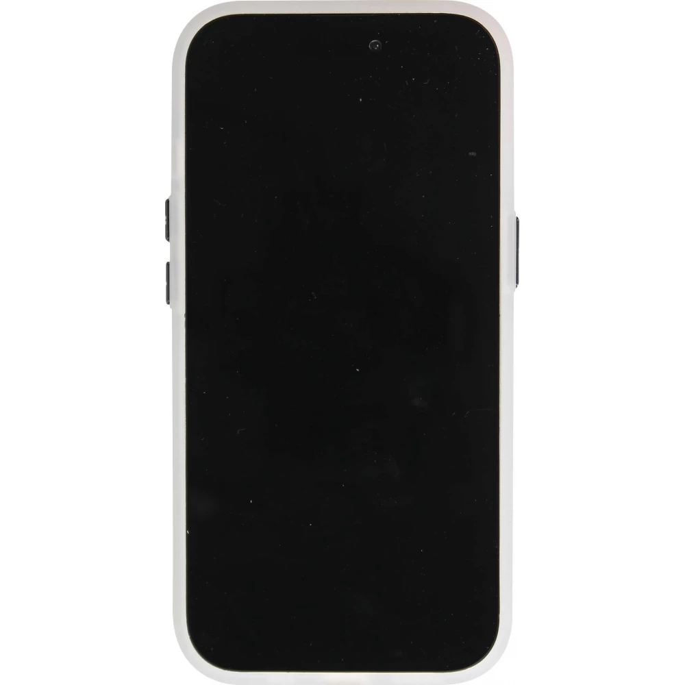 Coque iPhone 15 Pro Max - MWK Cyber Grid silicone avec MagSafe - Blanc