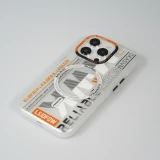 Coque iPhone 15 Pro Max - MWK Cyber Grid silicone avec MagSafe - Blanc