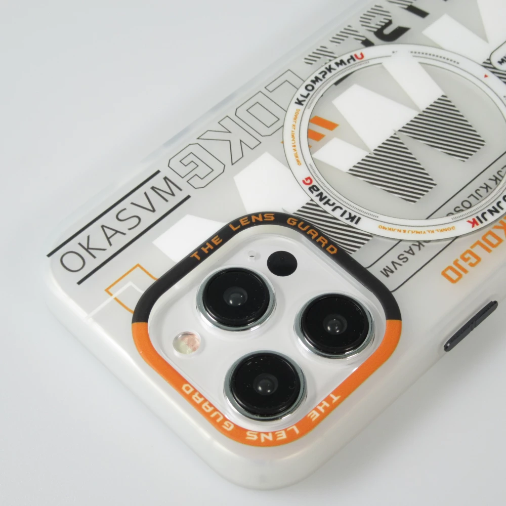 Coque iPhone 15 Pro Max - MWK Cyber Grid silicone avec MagSafe - Blanc