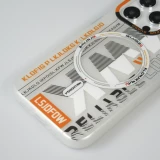 Coque iPhone 15 Pro Max - MWK Cyber Grid silicone avec MagSafe - Blanc