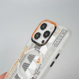 Coque iPhone 15 Pro Max - MWK Cyber Grid silicone avec MagSafe - Blanc