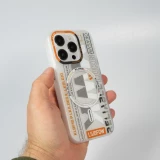 Coque iPhone 15 Pro Max - MWK Cyber Grid silicone avec MagSafe - Blanc