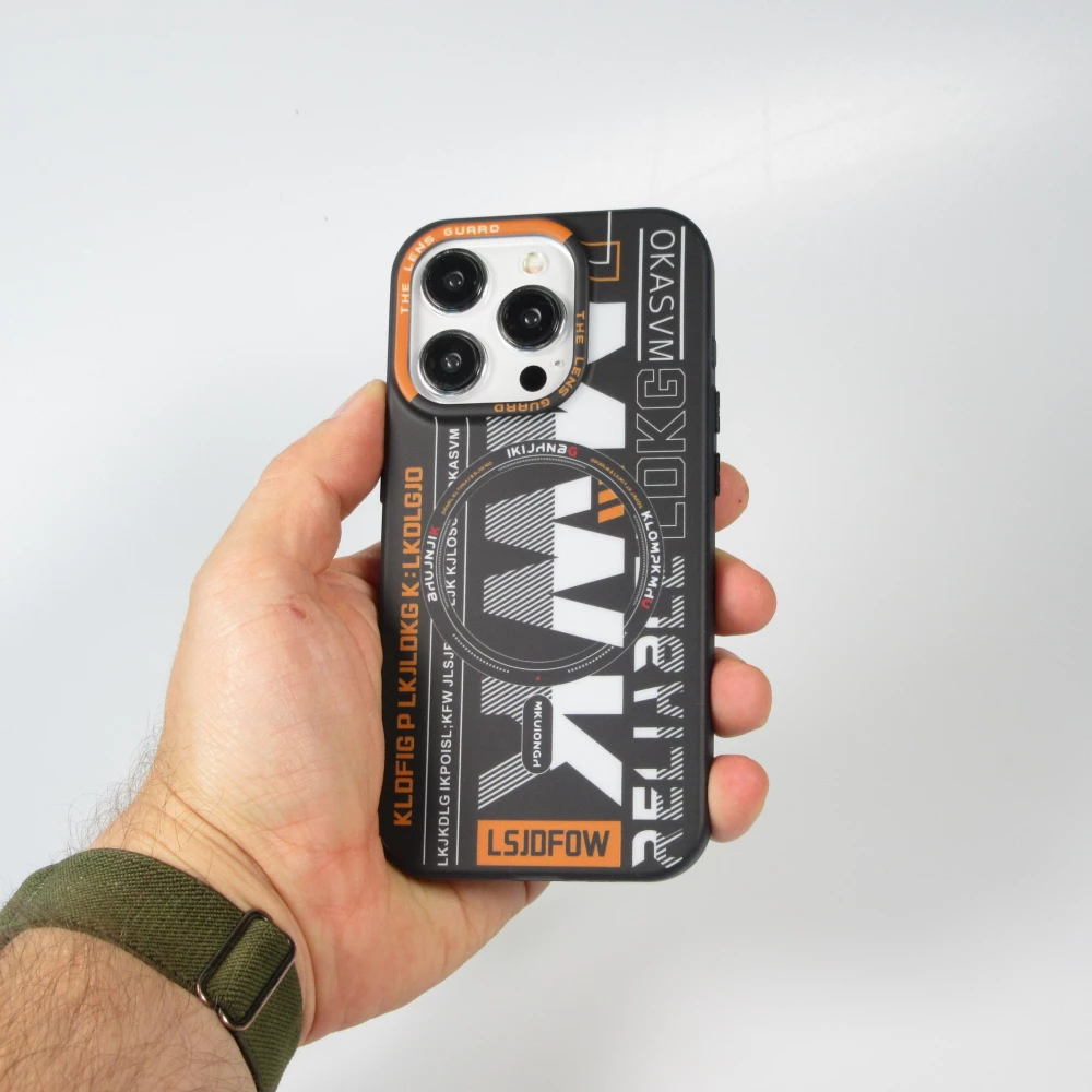 Coque iPhone 15 Pro Max - MWK Cyber Grid silicone avec MagSafe - Noir