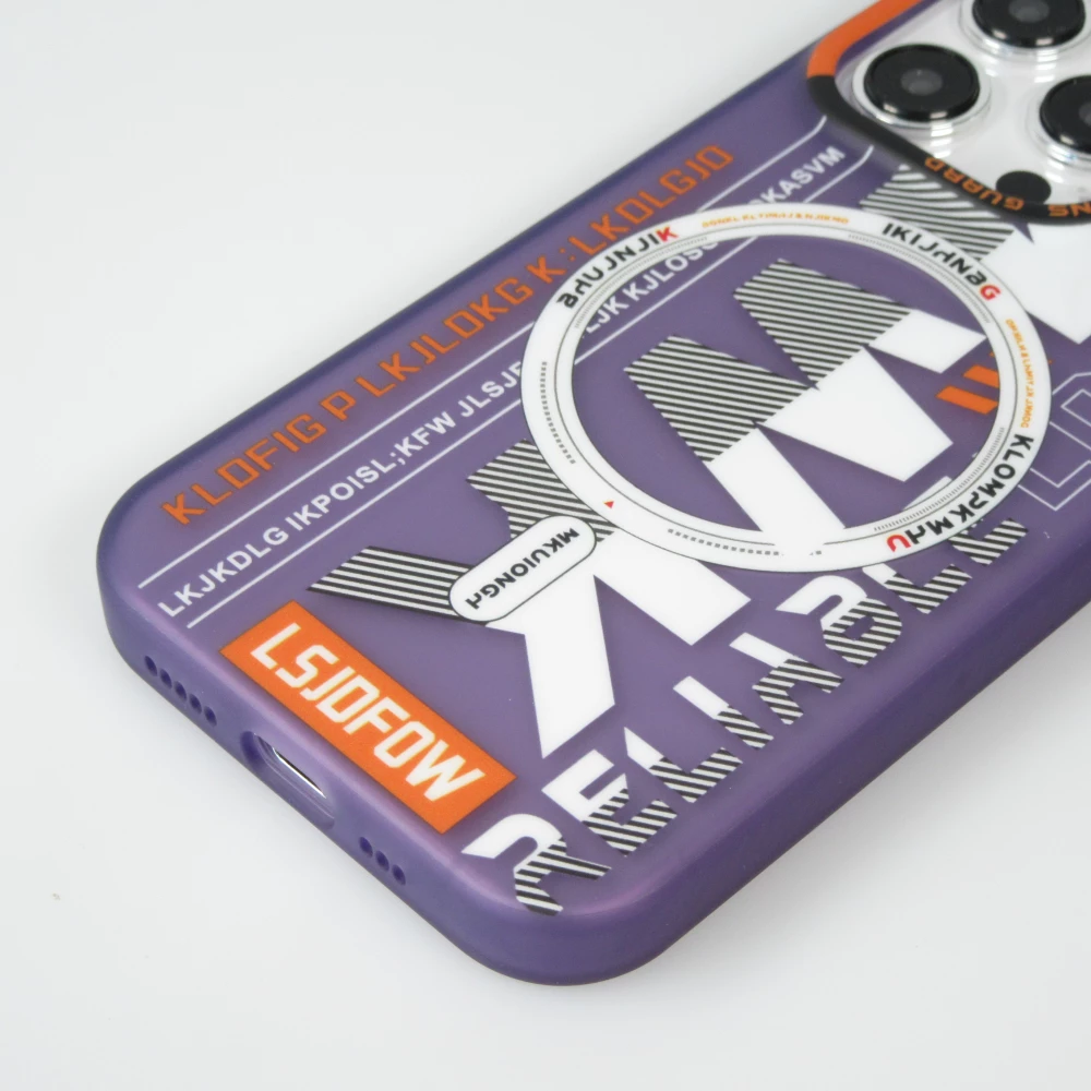 Coque iPhone 15 Pro Max - MWK Cyber Grid silicone avec MagSafe - Violet
