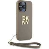 iPhone 15 Pro Max Case H&uuml;lle - DKNY Armband mit abnehmbarem Logo - Beige