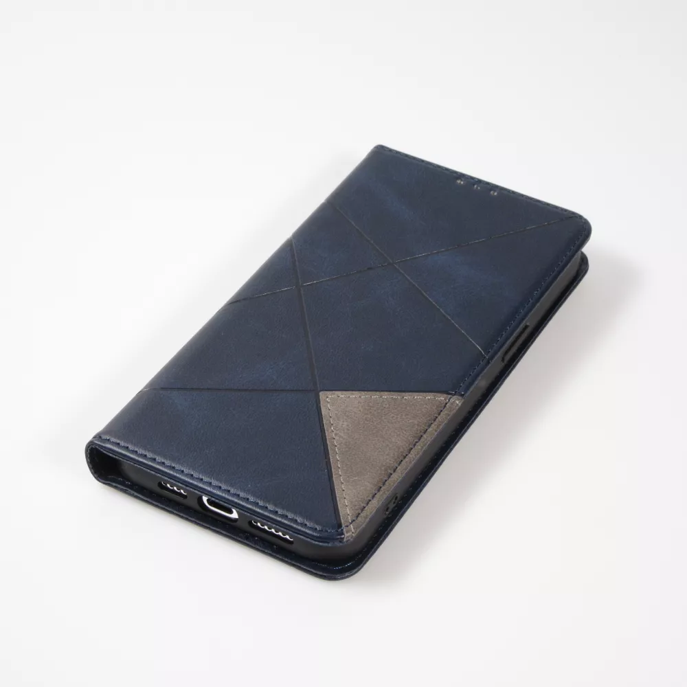 Hülle iPhone 15 Pro Max - Flip Geometrisch blau