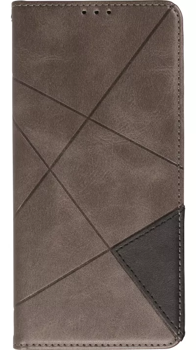 Coque iPhone 13 - Flip Géometrique - Gris