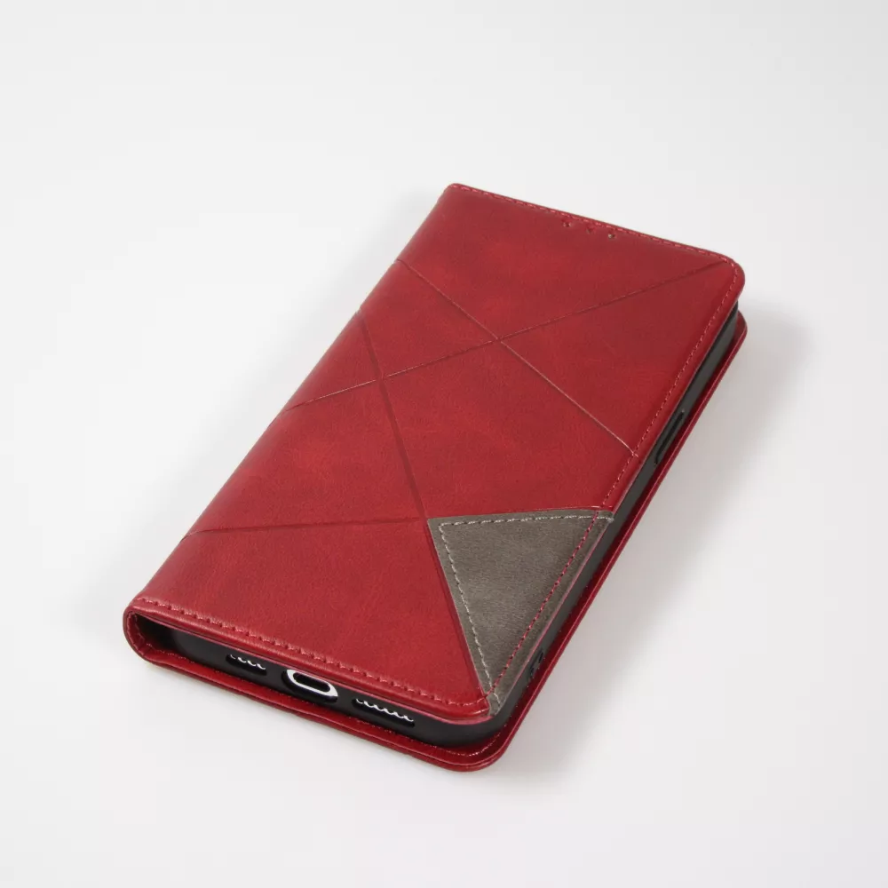 Coque iPhone 15 Pro Max - Flip Géometrique - Rouge