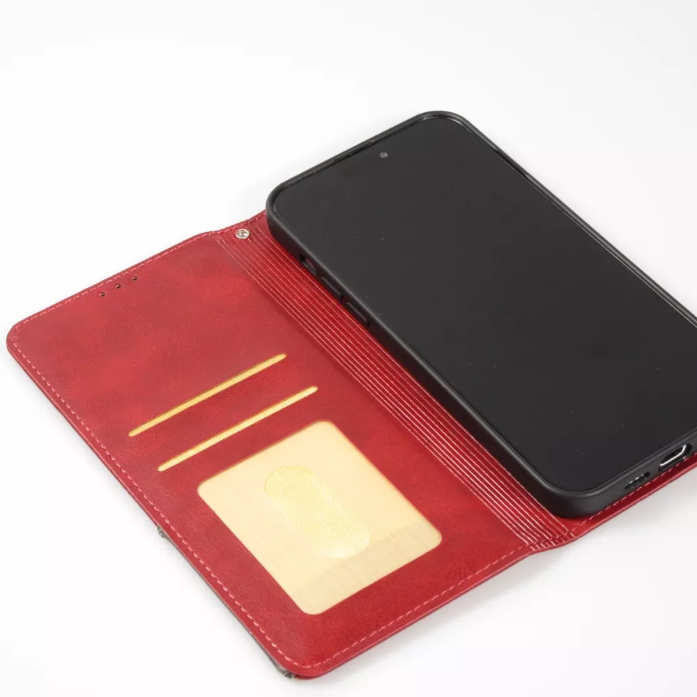 Coque iPhone 15 Pro Max - Flip Géometrique - Rouge
