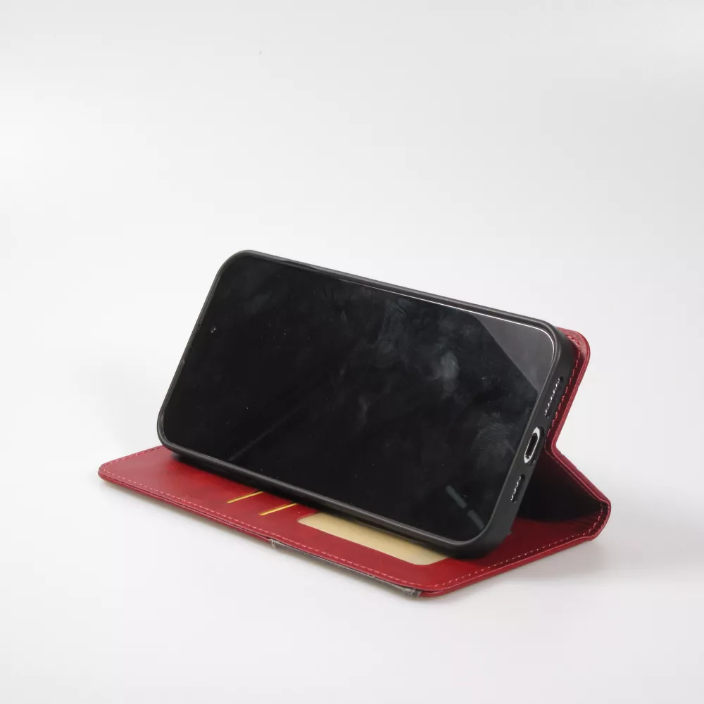 Coque iPhone 15 Pro Max - Flip Géometrique - Rouge