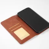Coque iPhone 17e / 16e - Flip Géometrique brun foncé