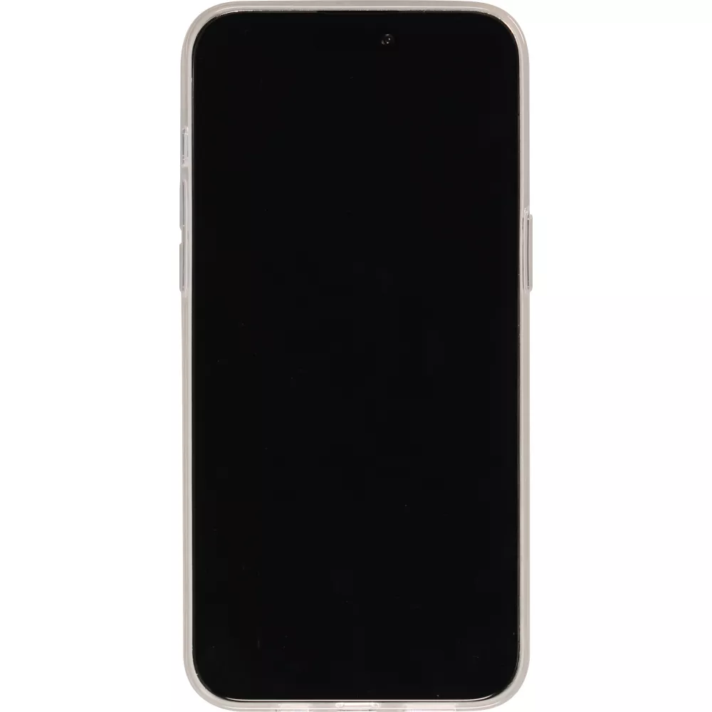 Coque iPhone 15 Pro - Gel Glossy Marbre - Blanc