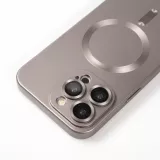 Coque iPhone 16 - Gel souple avec vitre de protection caméra MagSafe - Gris foncé