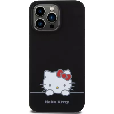 iPhone 15 Pro Max Case Hülle - Hello Kitty Daydreamer Silikon Soft Touch - Schwarz