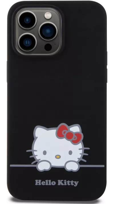 Coque iPhone 15 Pro Max - Hello Kitty Daydreamer silicone soft touch - Noir